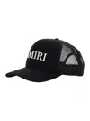 Amiri Black Baseball Cap With Logo Lettering On The Front And Mehs Panels In Cotton Man In Black