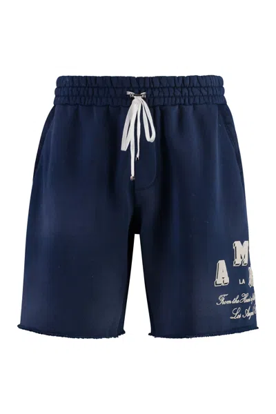 Amiri Cotton Bermuda Shorts In Blue