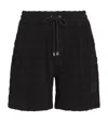 Amiri Black Bermuda Shorts With All-over Ma Quads Motif And Embroidered Logo On The Front In Cotton Blend  In Black