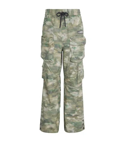 Amiri Cotton Camo Cargo Trousers In Green