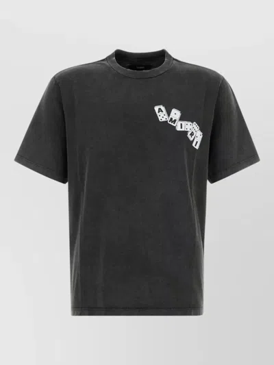 Amiri Cotton Crew Neck Graphic Print T Shirt In Black