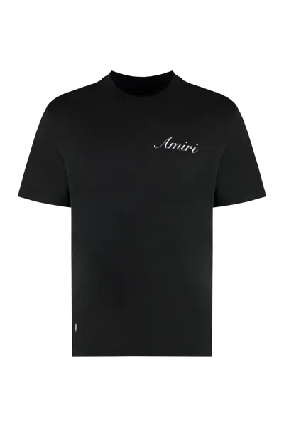 Amiri Cotton Crew-neck T-shirt In Black