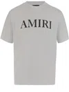 Amiri Cotton Crew Neck T-shirt With Contrasting Logo Detail In White