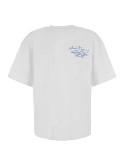 Amiri Cotton Crewneck T-shirt With Front And Back Graphic Print In White