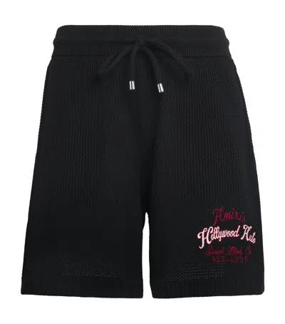 Amiri Cotton Crochet Hollywood Auto Shorts In Black