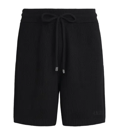 Amiri Cotton Crochet Mesh Shorts In Black