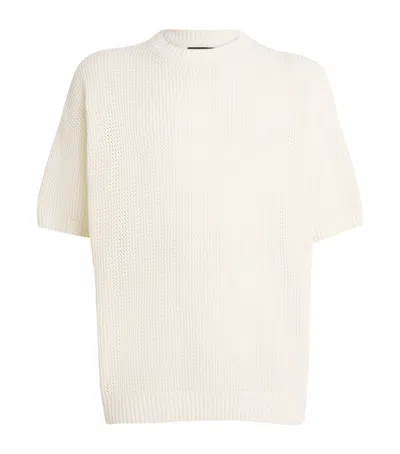 Amiri Cotton Crochet Short-sleeve Shirt In White