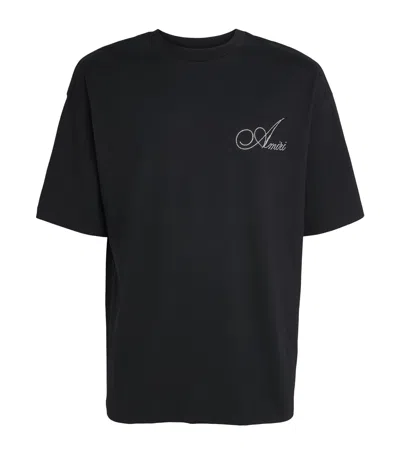 AMIRI AMIRI COTTON CRYSTAL LOGO T-SHIRT