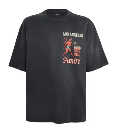 Amiri Cotton Crystal Sinners T-shirt In Black