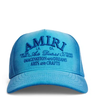 Amiri Cotton District Logo Baseball Cap In Blue