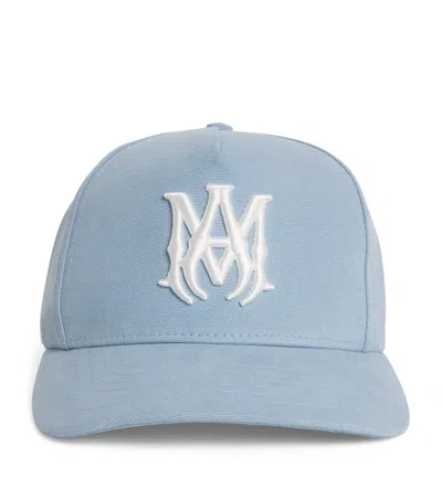 Amiri Cotton Embroidered Logo Cap In Blue