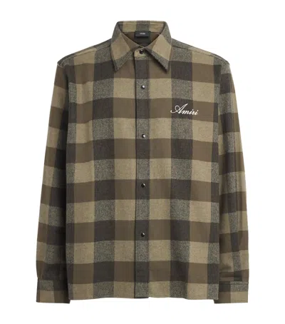 Amiri Cotton Flannel Check Shirt In Multi