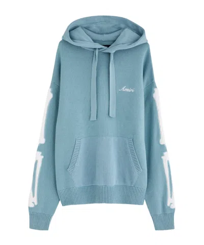 Amiri Cotton Hooded Sweatshirt In Blue