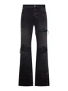 Amiri Distressed Denim Trousers With Faded Detailing