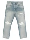 Amiri Jeans With Rips Antique Indigo In Blue