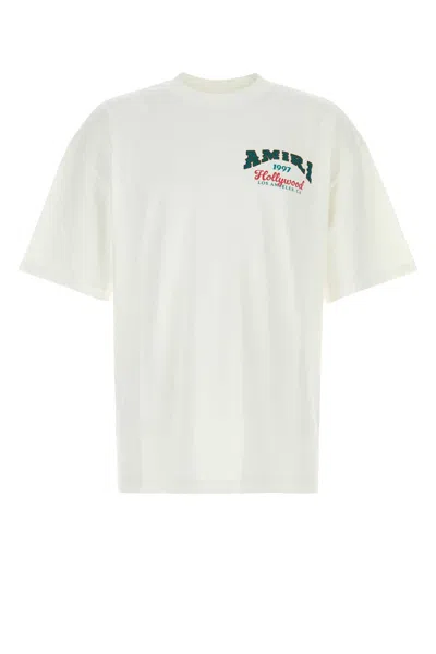 Amiri White Logo Printed Cotton T-shirt In Multi