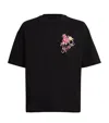 Amiri Cotton Roses Print T-shirt In Black