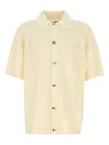 Amiri Men Cream Crochet Shirt