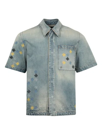 Amiri Cotton Shirt In Blue
