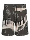 Amiri Piano Keys Tapestry Short Black In Multi