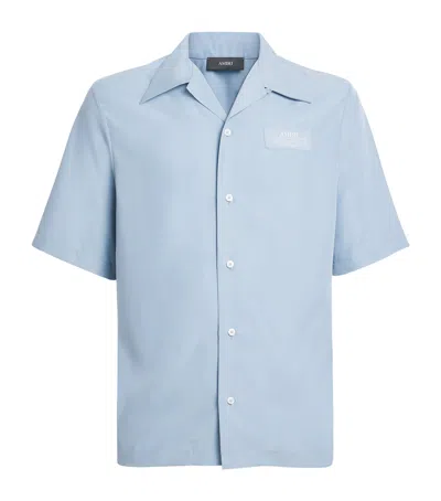 Amiri Logo-patch Short-sleeve Shirt In Blue