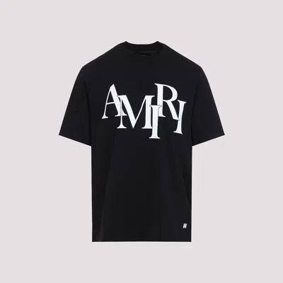AMIRI COTTON STAGGERED LOGO T-SHIRT