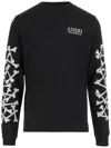 Amiri Cotton Sweatshirt Featuring Bone Print In Black
