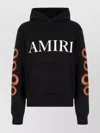 Amiri Black Hoodie With Maxi Logo Lettering On The Front And Snake Print On The Sleeves In Cotton Man