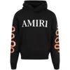 Amiri Black Hoodie With Maxi Logo Lettering On The Front And Snake Print On The Sleeves In Cotton Man