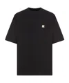 Amiri Black Crewneck T-shirt With Logo Embroidery On The Front In Cotton Man