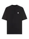 Amiri Black Crewneck T-shirt With Logo Embroidery On The Front In Cotton Man