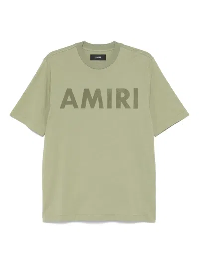 Amiri Stencil Crewneck Short Sleeves T-shirt In Green