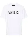 Amiri Oversized White T-shirt With Contrasting Logo Print In Cotton Man In Gray