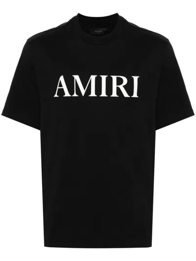 Amiri Cotton T-shirt With Logo Print In Black