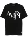 Amiri Cotton T-shirt With Front Logo Print In Black