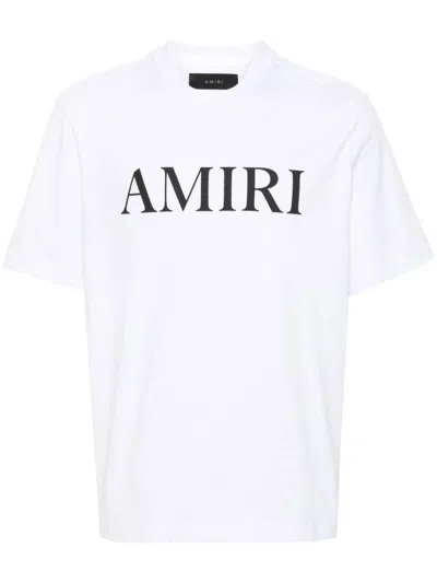 Amiri Cotton T-shirt With Front Logo Print In White