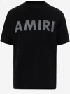 Amiri Black Cotton T-shirt With Bold Logo Statement
