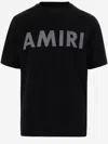 Amiri Black Cotton T-shirt With Bold Logo Statement In Black