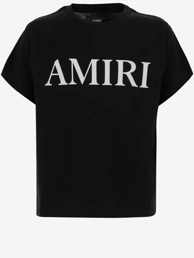 Amiri Kids' Cotton T-shirt With Logo Print In Black