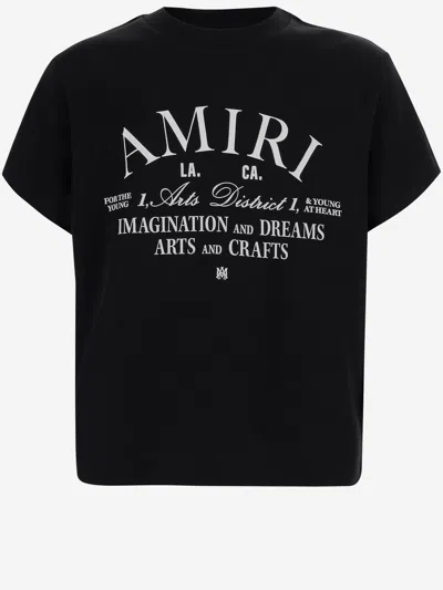 Amiri Kids' Cotton T-shirt With Logo Print In Black