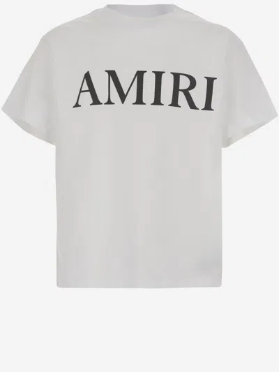Amiri Kids' Cotton T-shirt With Logo Print In White