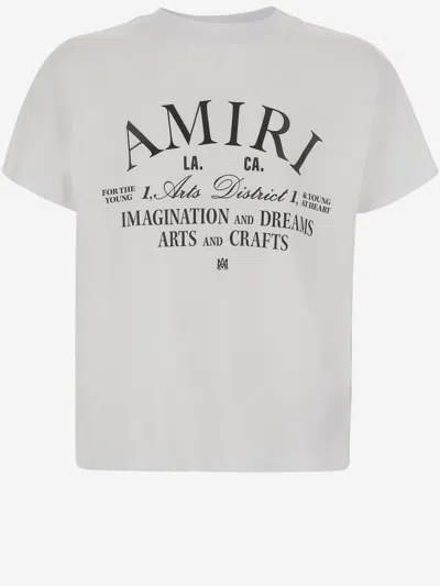 Amiri Kids' Cotton T-shirt With Logo Print In White