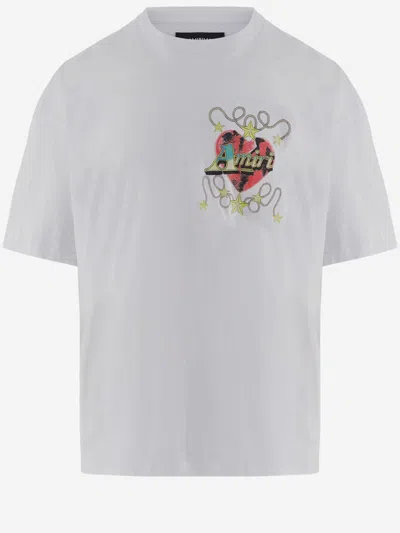 Amiri Cotton T Shirt With Logo Print In White