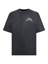 Amiri Black Crewneck T-shirt With Logo Lettering On Front And Rear