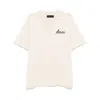 Amiri City Beige Crewneck T-shirt With Logo Detail On The Front And Maxi Logo Print On The Rear In Cotton  In Neutral