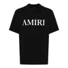 Amiri Black Crewneck T-shirt With Logo Lettering Print On The Front In Cotton Man