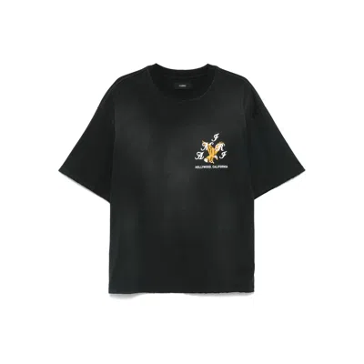 Amiri Eagle Crewneck T-shirt Embroidery In Black