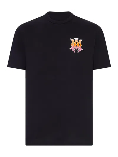 Amiri Cotton T-shirt With Front Logo In Black