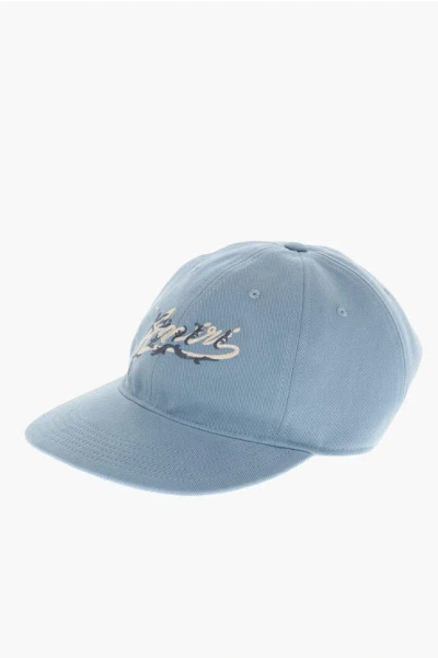 Amiri Logo-embroidered Cotton Cap In Blue