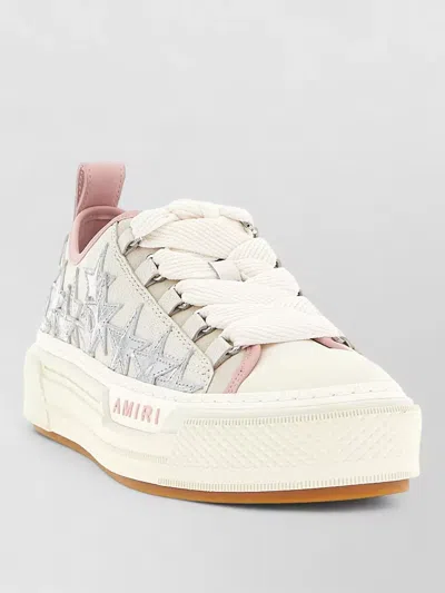 Amiri Court Low Sneakers Star Accents Pull Tab In White